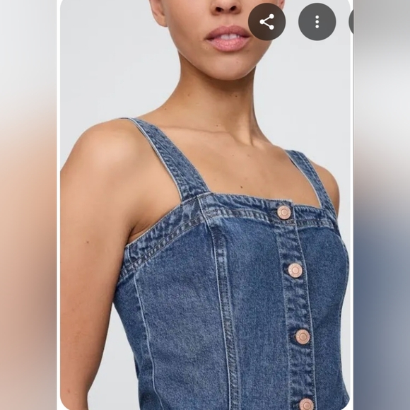 GAP Women's Blue Denim Overalls - Picture 2 of 5